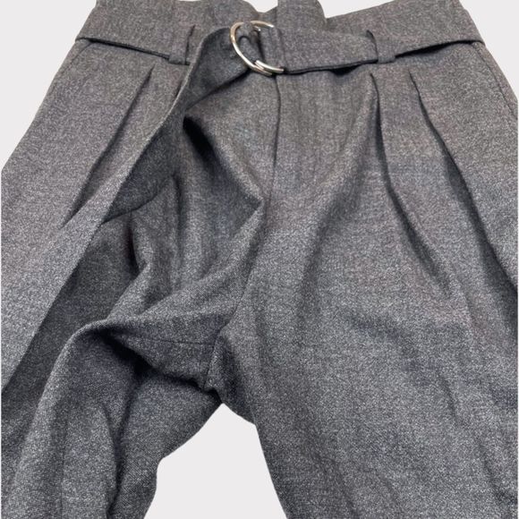 IRO Belted Gray Wool Trousers Pleated Straight Leg Pants Women's Size 36 (US 4) - Picture 5 of 13